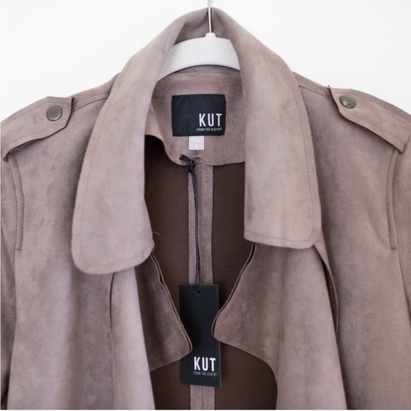 NWOT Kut from Kloth gray motto jacket. Size small. Suede feel. Sale🤩🤩🥳🥳 - Picture 2 of 9
